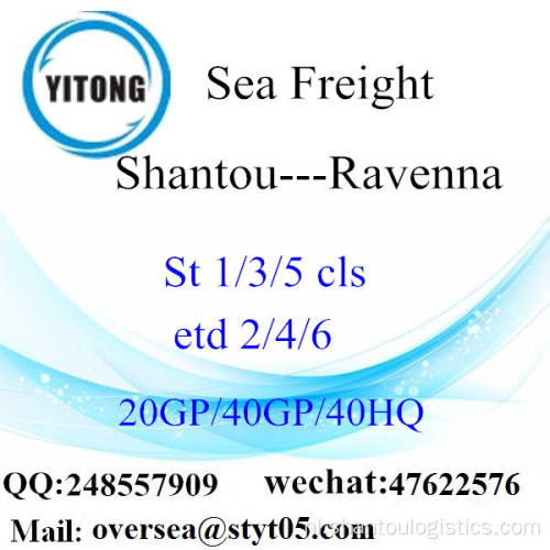 Shantou Port Sea Freight Verzending Naar Ravenna